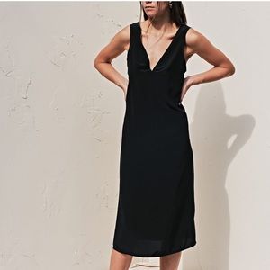 The Great Eros Loutro Midi Silk Slipdress in Black